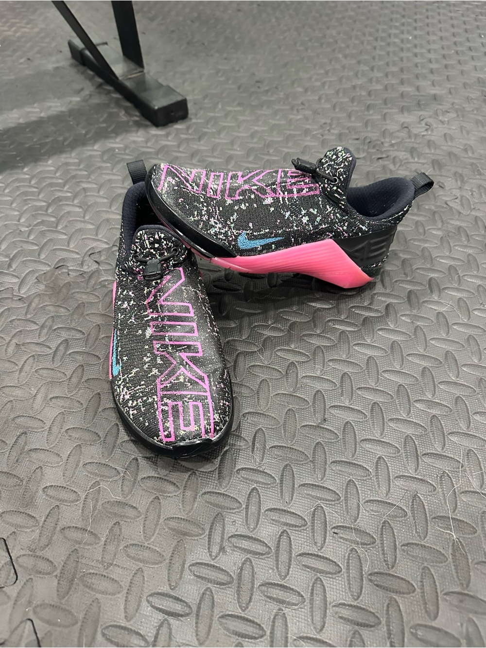 Nike women’s  Black metcon with Pink and Blue Accents